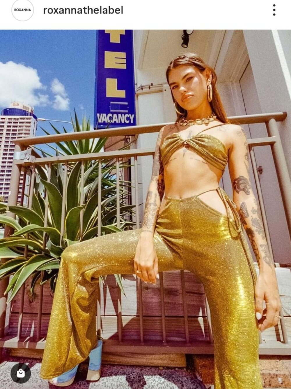 Gold Glitter Flare Pants